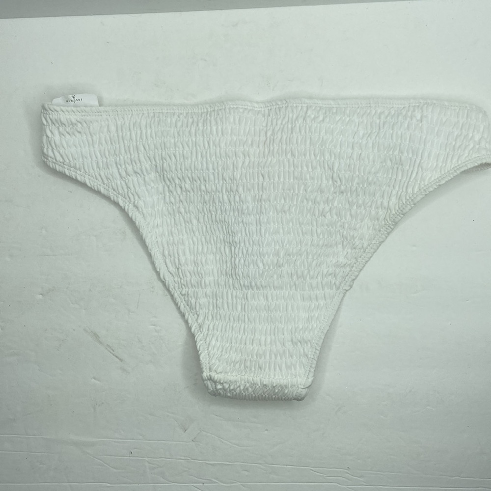 Cabana Del Sol White Smocked Bikini Bottoms Size Large - Picture 9 of 9